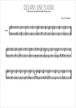 Téléchargez l'arrangement pour piano de la partition de Dedans une plaine en PDF